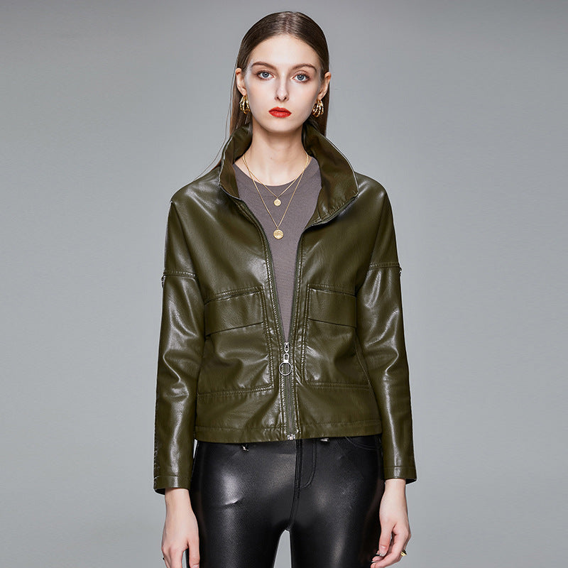Women’s Korean Style PU Leather Jacket – Chic, Modern & Versatile