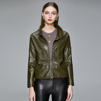 Women’s Korean Style PU Leather Jacket – Chic, Modern & Versatile