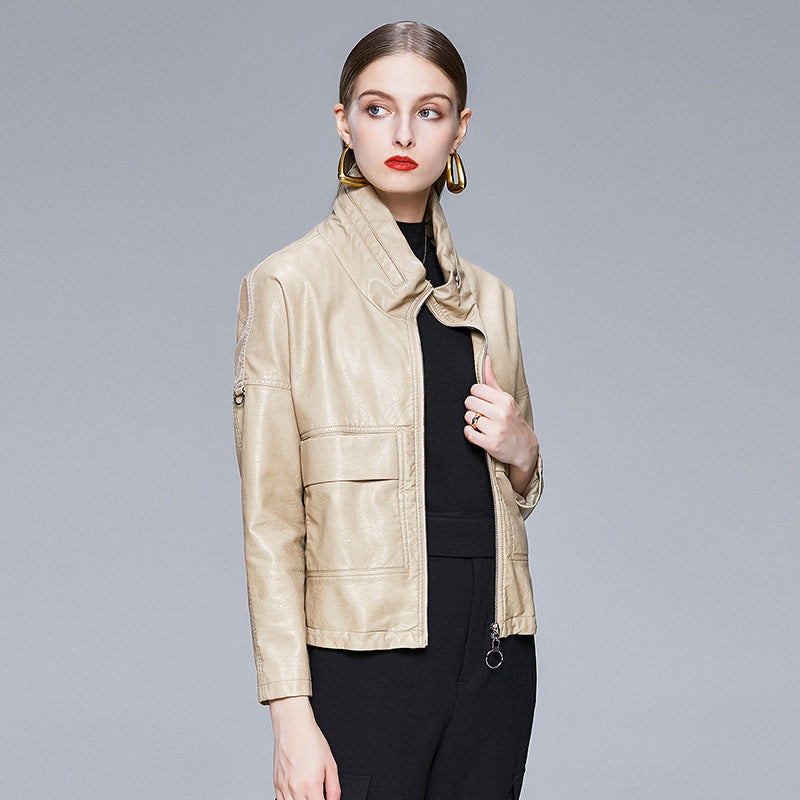 Women’s Korean Style PU Leather Jacket – Chic, Modern & Versatile