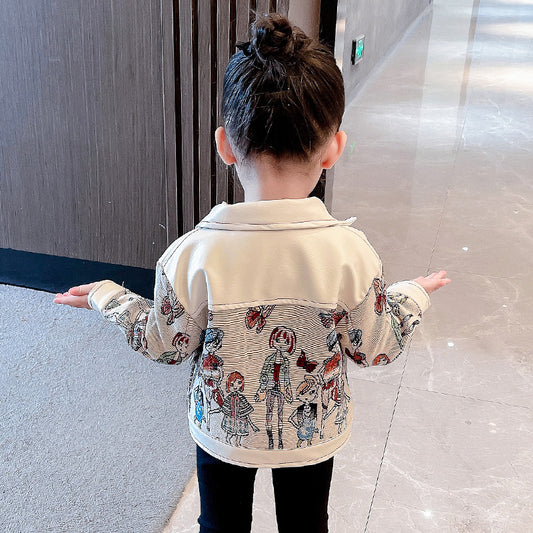 Girls’ Leather Coat – Korean Style Fashion Jacket