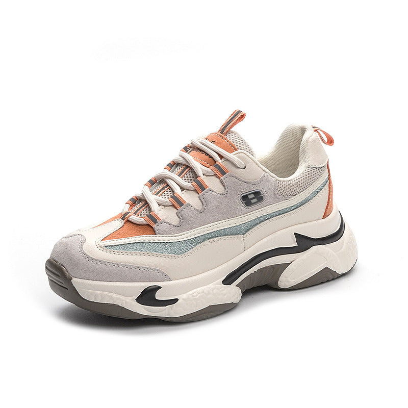 Autuspin Retro Flat Platform Sneakers – Women’s Casual Cow Leather Shoes