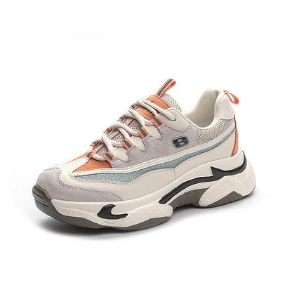 Autuspin Retro Flat Platform Sneakers – Women’s Casual Cow Leather Shoes