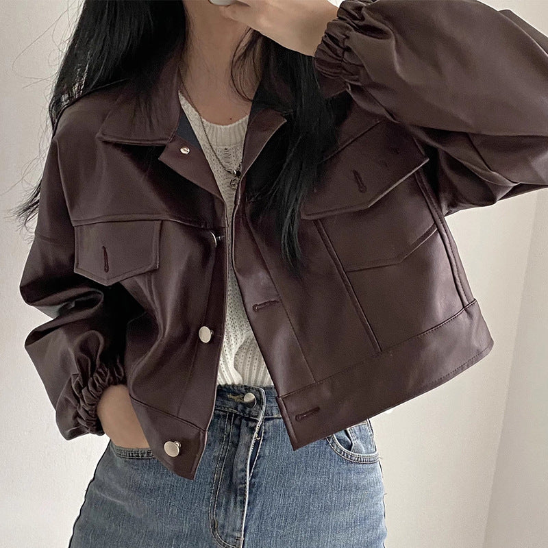 Women’s Versatile Short PU Leather Jacket – Stylish, Modern & Practical