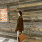 Women’s Retro Brown Leather Suit Jacket – Elegant, Timeless & Sophisticated